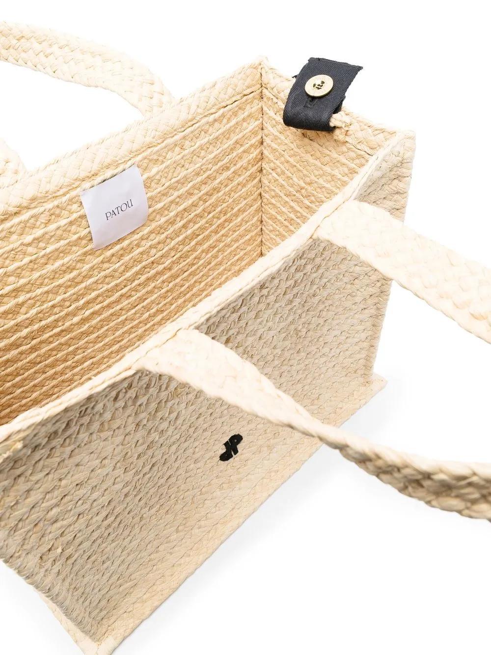 PATOU Jp Raffia Tote Bag In Neutrals Product Image