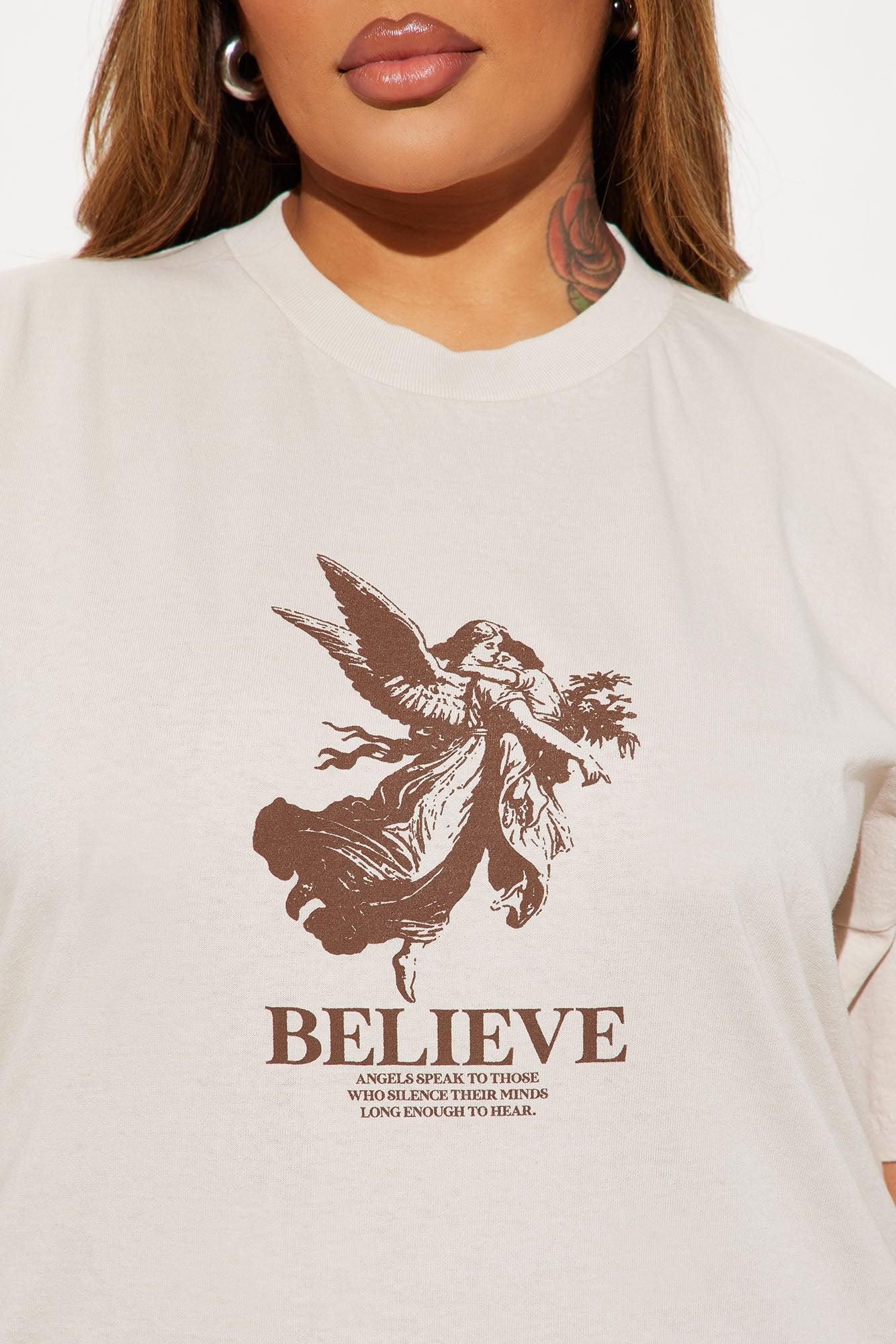 Never Stop Believing Graphic Tee - Taupe/combo Product Image