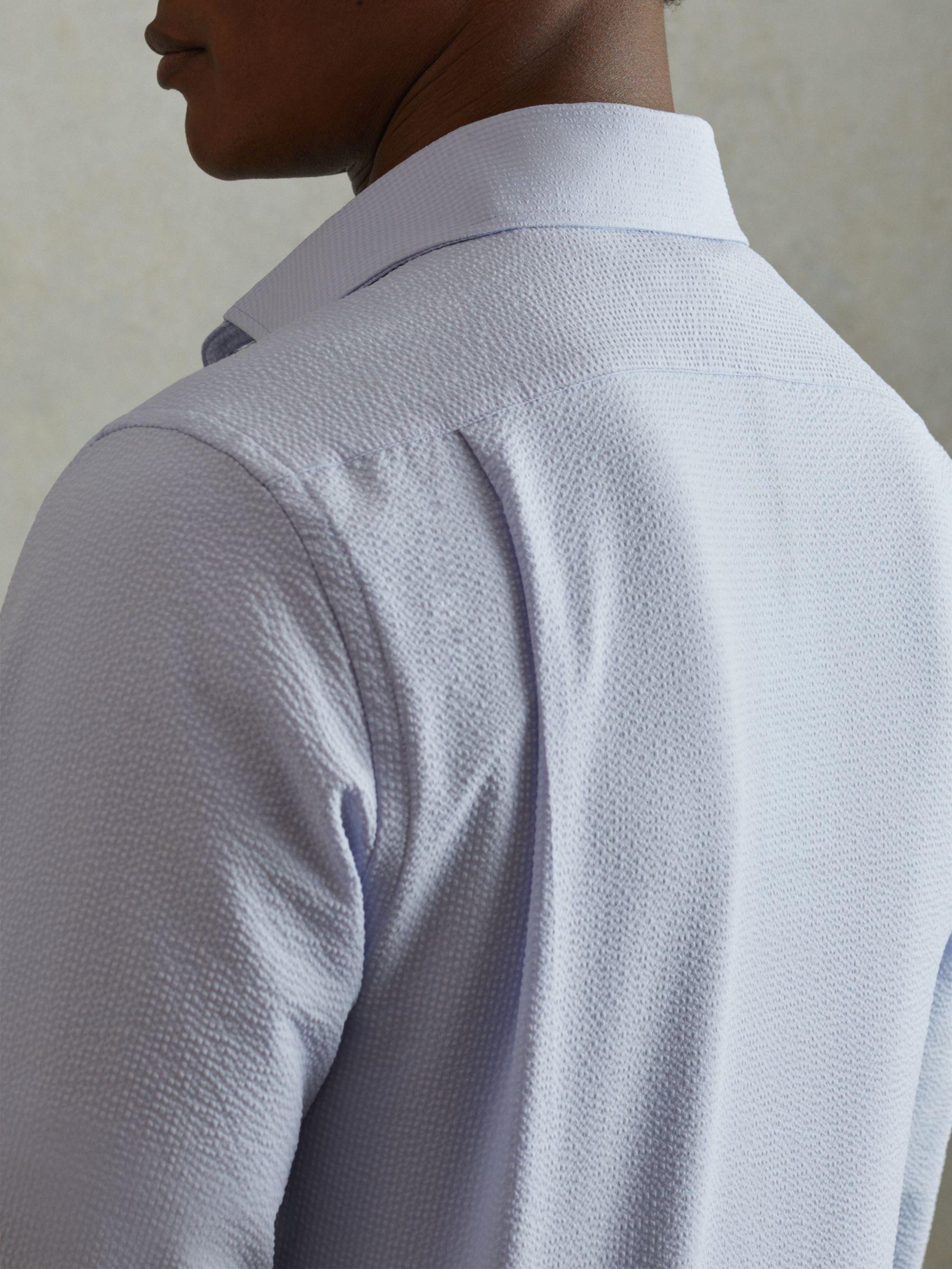 Textured Cutaway Collar Shirt in Soft Blue Product Image