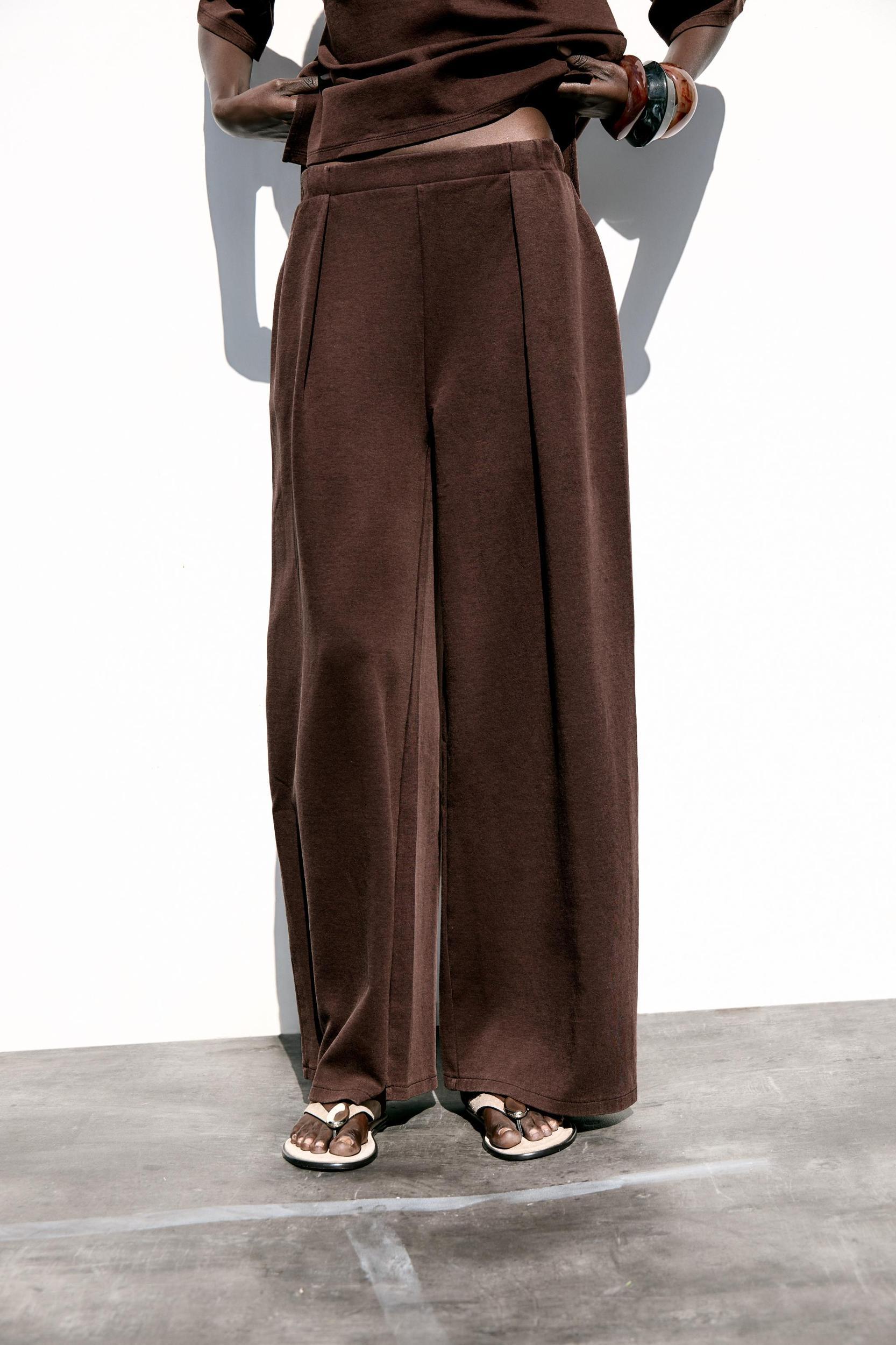 WASHED EFFECT INTERLOCK PANTS Product Image