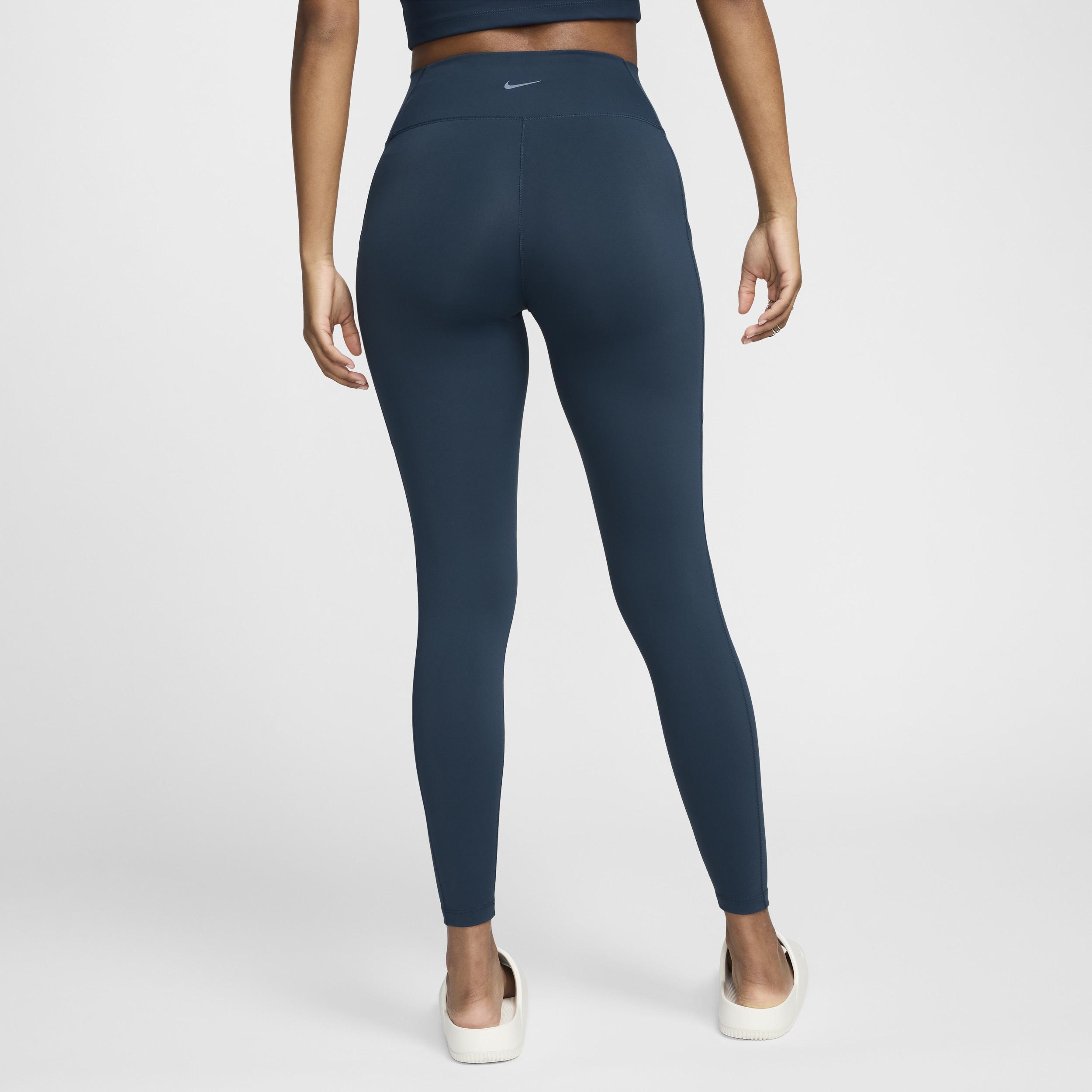 Women's Nike One Pocketed High-Waisted 7/8 Ankle Leggings, Size: Large, Armory Blue Product Image