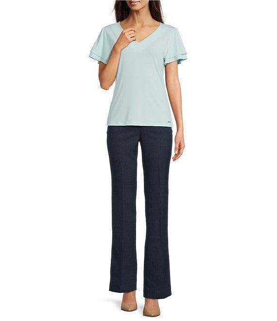 Calvin Klein V-Neck Flutter Short Sleeve Top Product Image