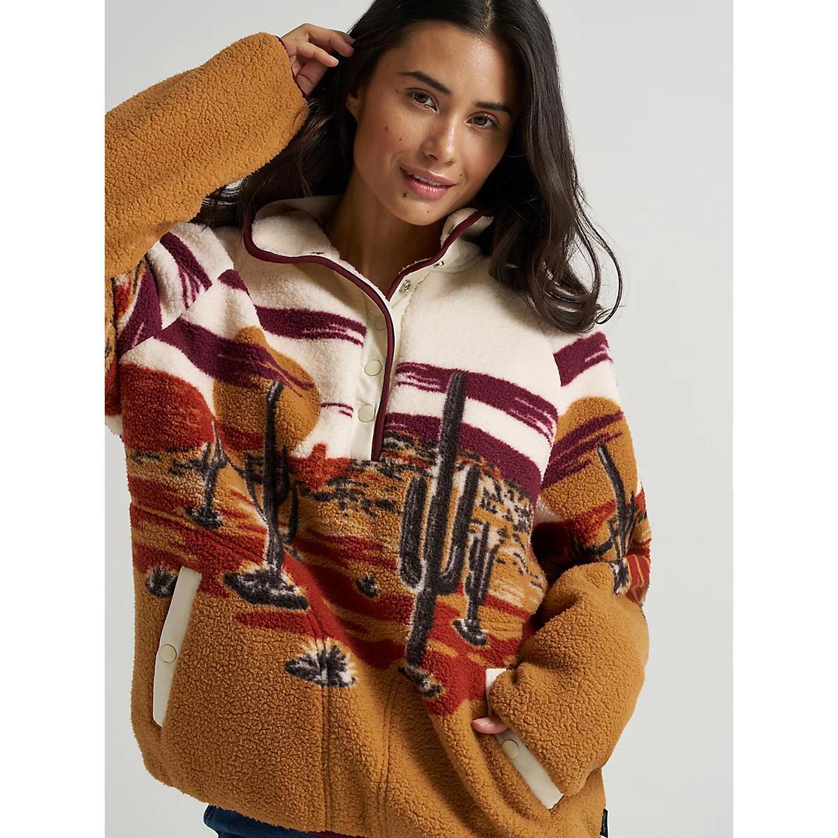 Women's Wrangler Retro® Half-Snap Sherpa Pullover | Women's JACKETS & OUTERWEAR | Wrangler® Product Image