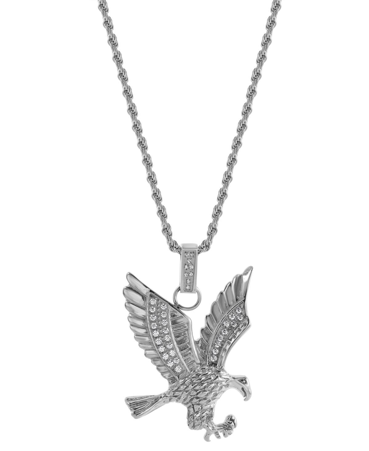 Blackjack Mens Cubic Zirconia Eagle 24 Pendant Necklace Product Image