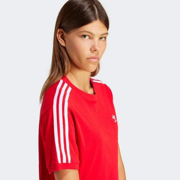 adidas Adicolor 3-Stripes Tee Better Scarlet XL Womens Product Image