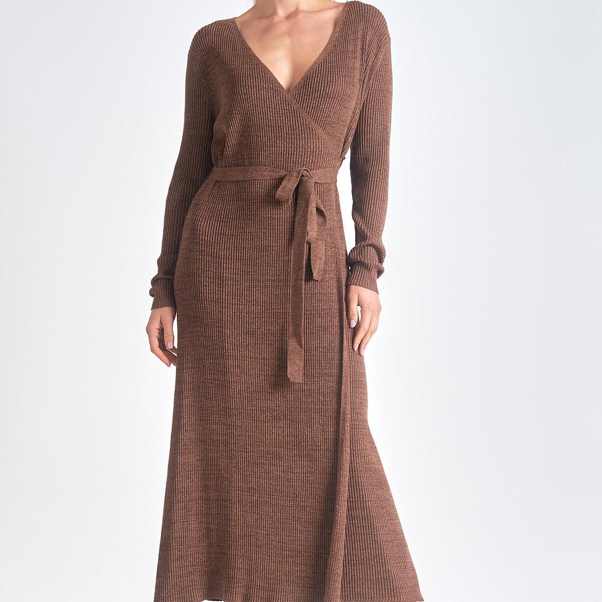 Sweater Wrap Dress Product Image