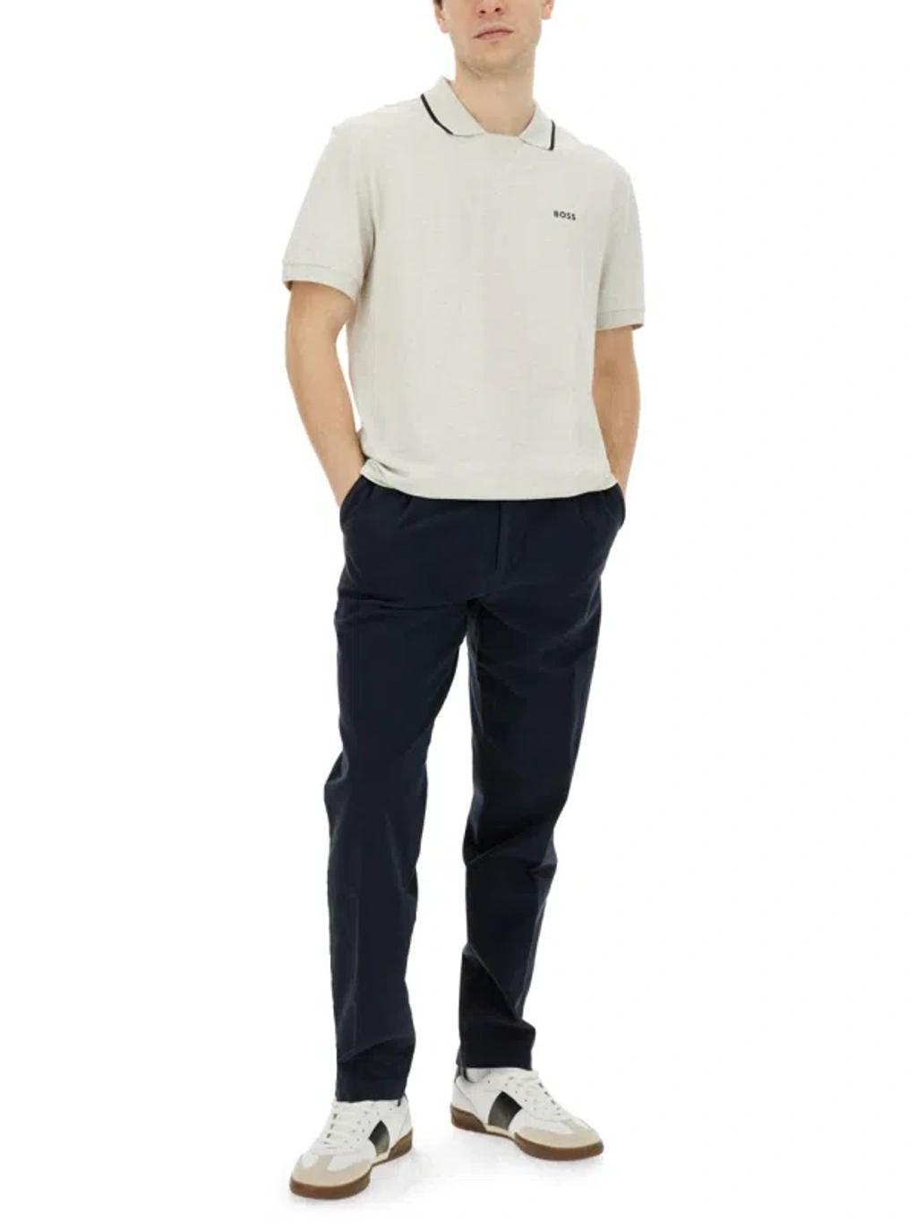 HUGO BOSS Boss Polo With Logo In Grey Product Image