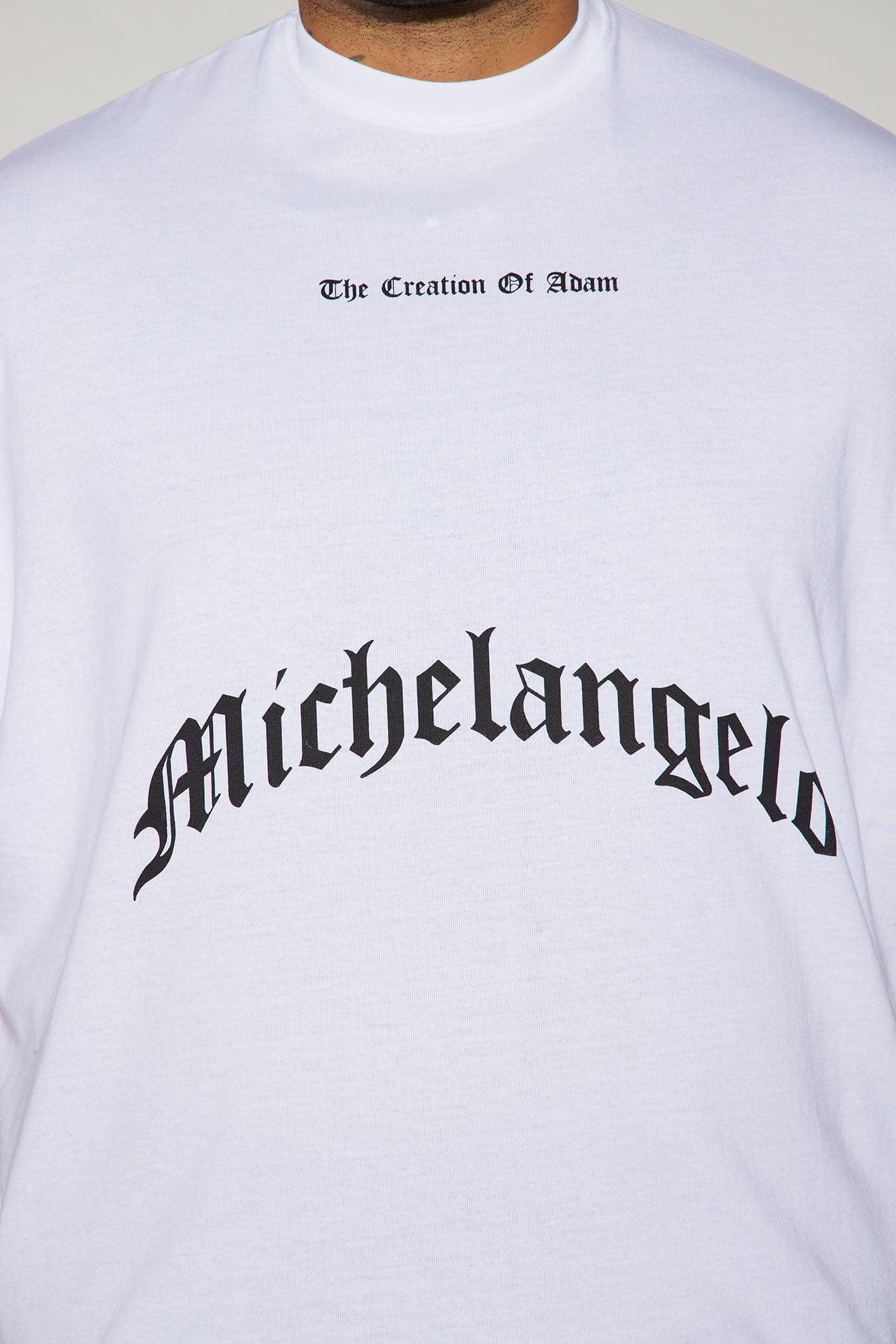 Creation Of Michelangelo Oversized Short Sleeve Tee - White Product Image