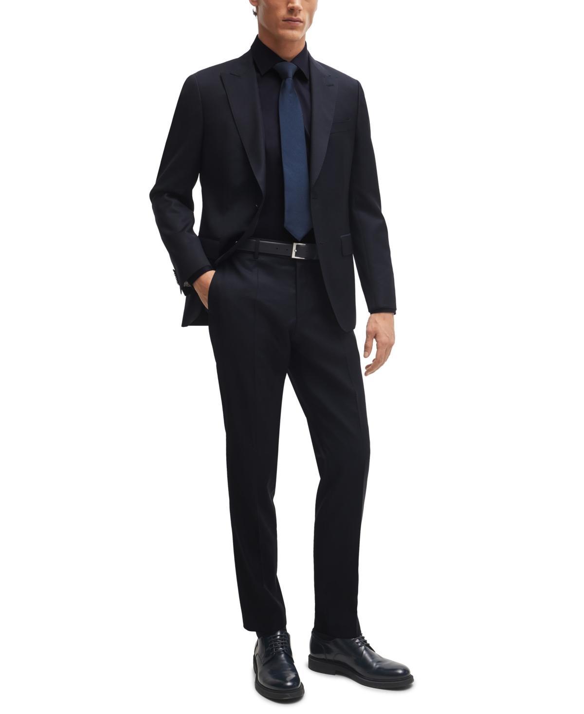 Mens Slim Fit Suit in Micro-Patterned Virgin Wool Product Image