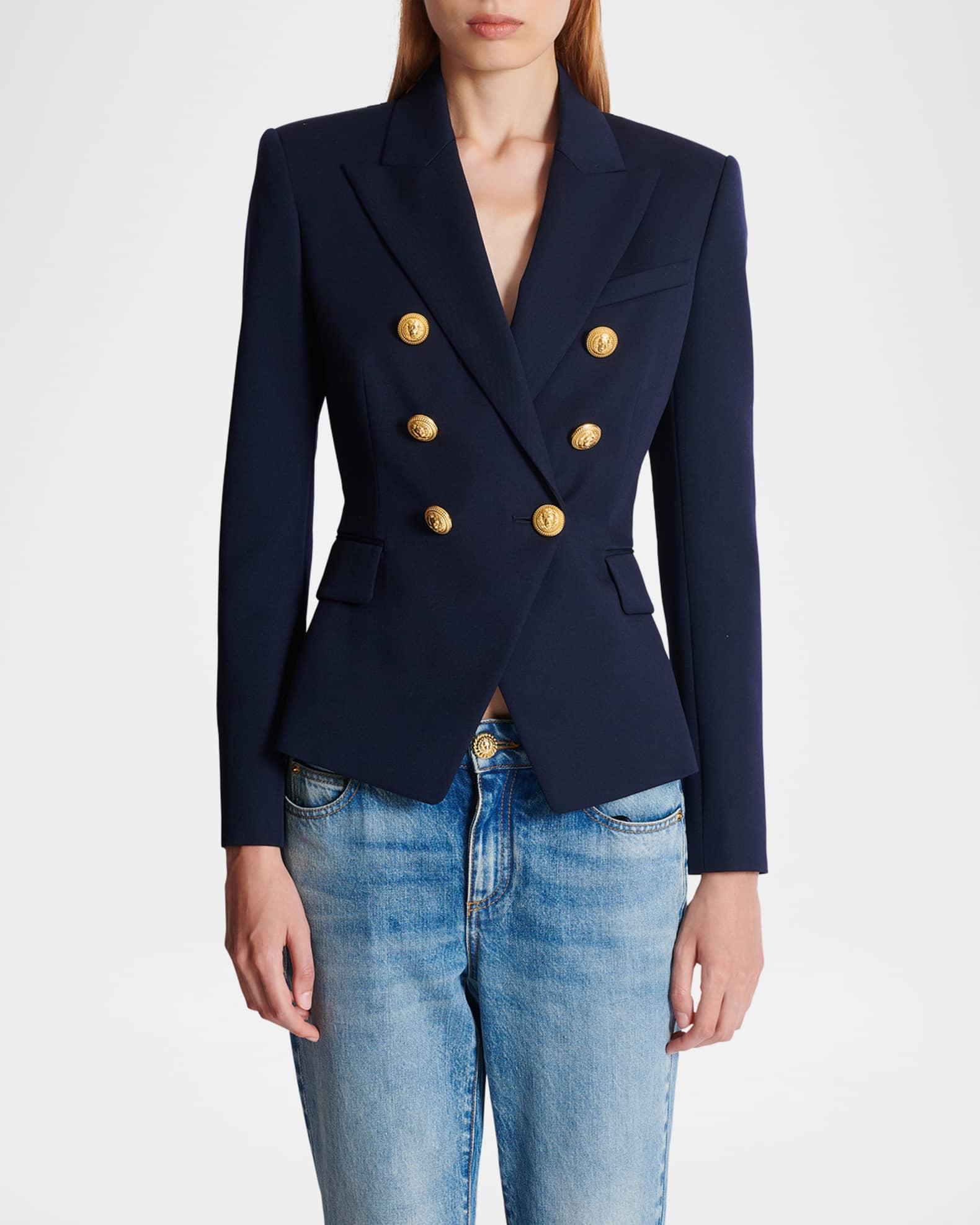 6-Button Fitted Wool Jacket Product Image