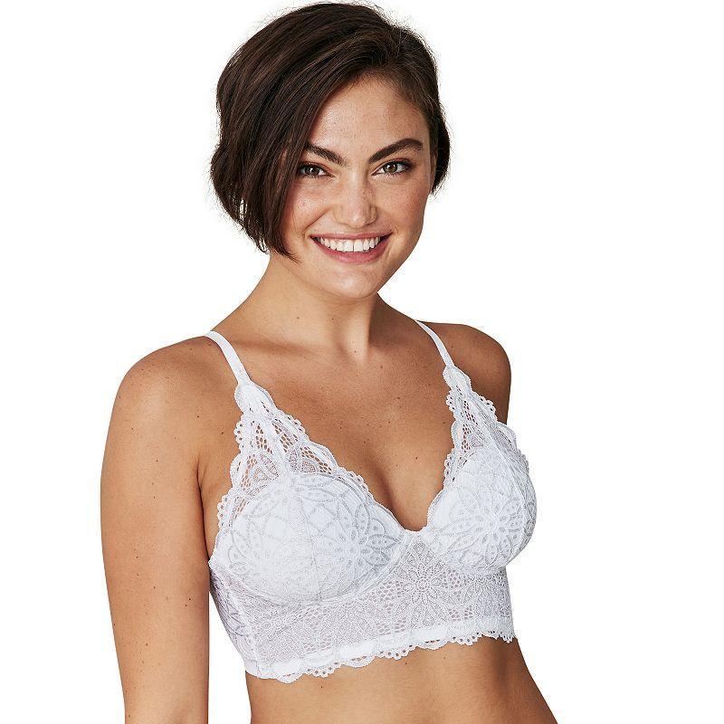 Maidenform® Lightly Lined Convertible Lace Bralette DM1188, Women's, Size: 34 D, White Product Image