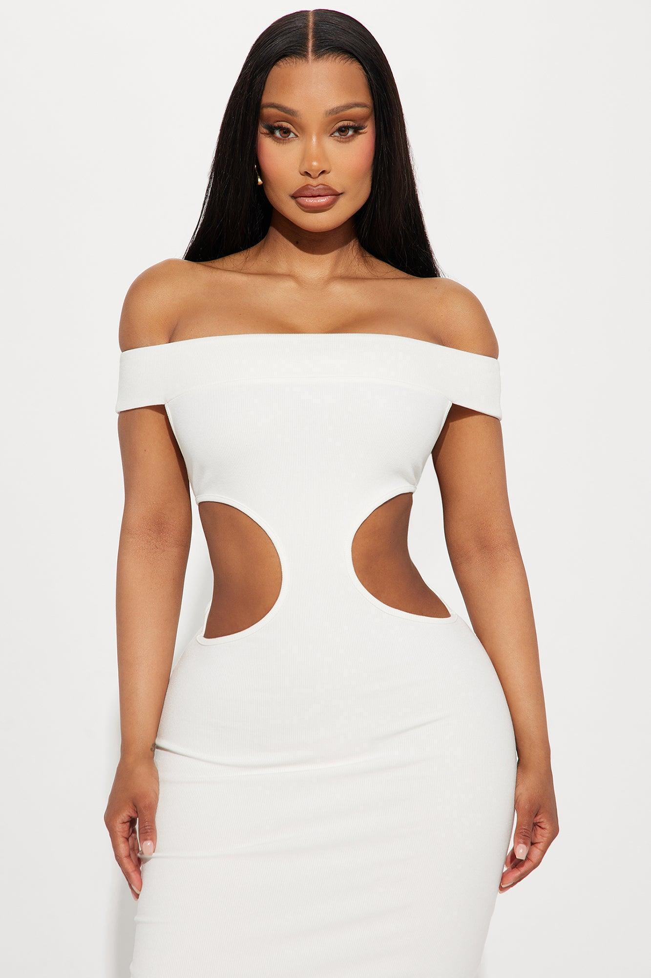 Mila Cutout Midi Dress - White Product Image