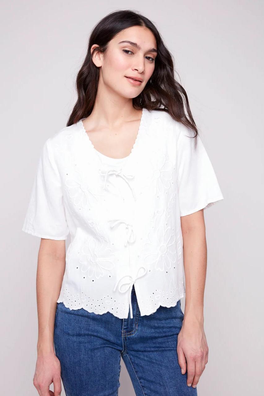 Eyelet Embroidery Blouse Product Image
