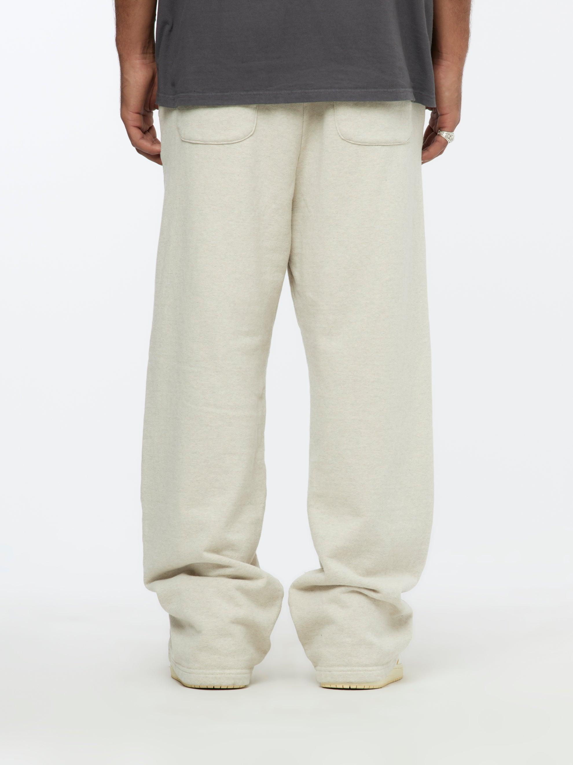 Zipper Knit W-Knee Sweatpants (Ecru) Product Image