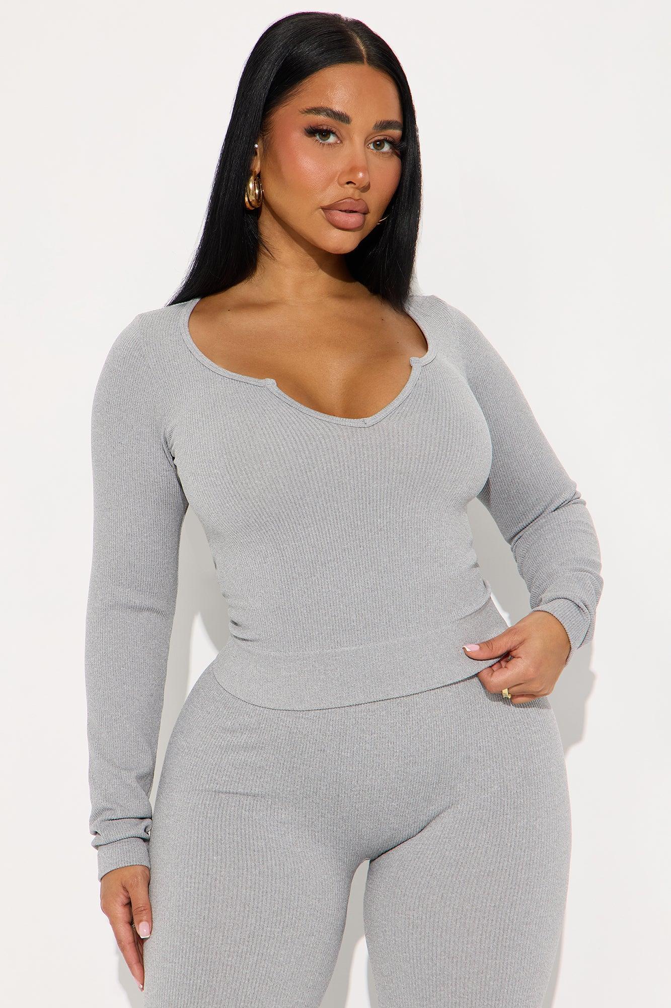 Mark My Words Seamless Legging Pant Set - Heather Grey Product Image