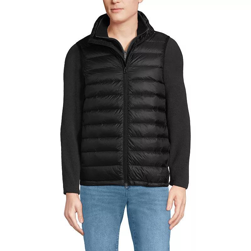 Men's Lands' End Wanderweight Down Puffer Vest, Size: XXL, Black Product Image