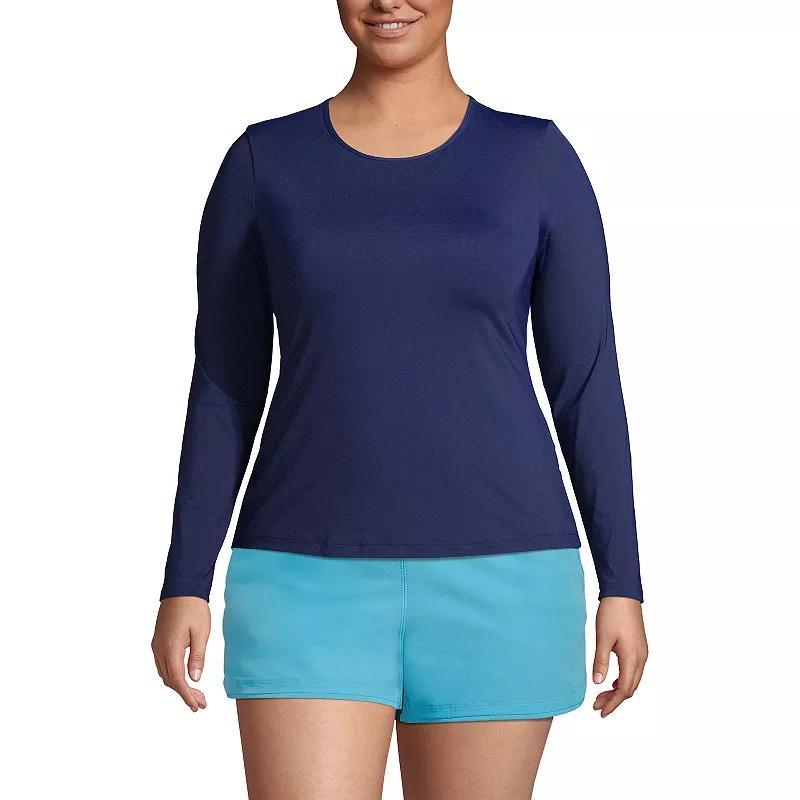 Petite Lands' End UPF 50 Long Sleeve Rash Guard, Women's,  Product Image