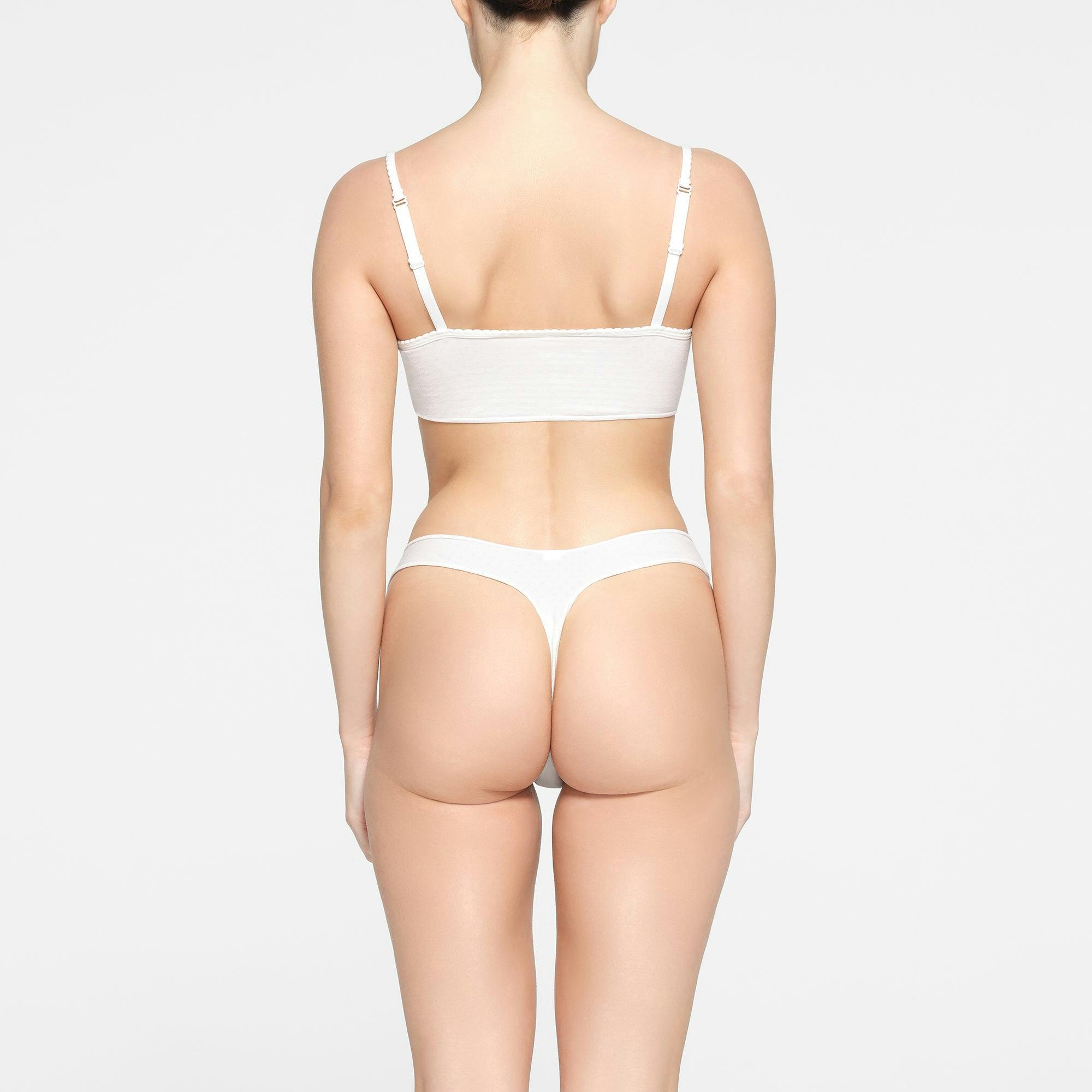 MICRO POINTELLE DIPPED THONG | MARBLE Product Image