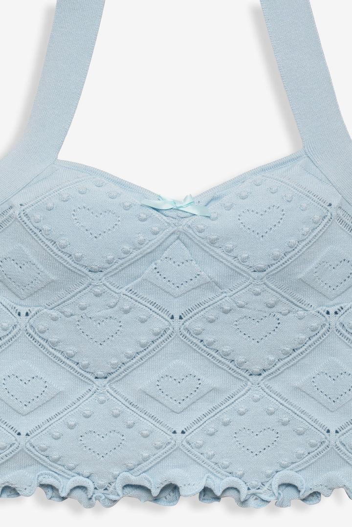 Coco Knit Tank — Baby Blue Product Image