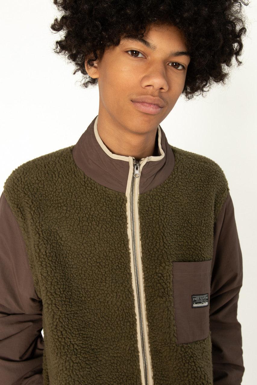 Olive & Brown Sherpa Jacket Product Image