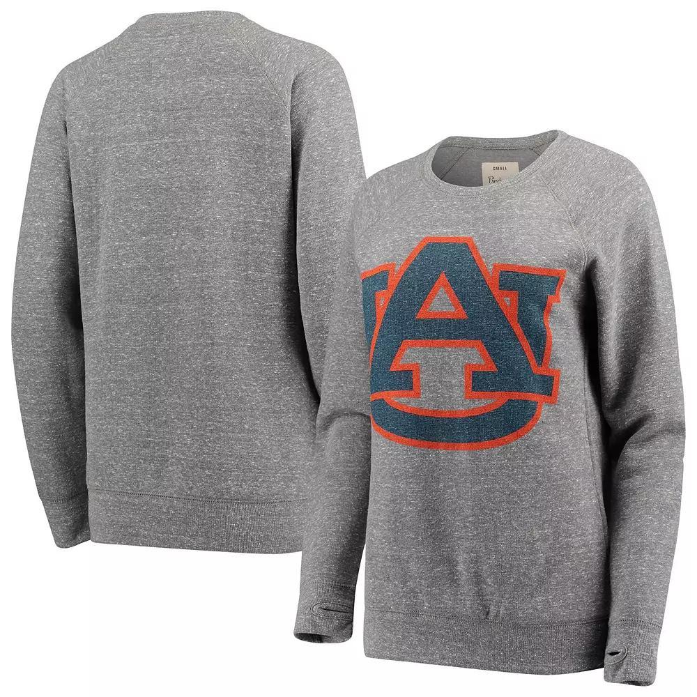 Women's Pressbox Heathered Gray Auburn Tigers Big Team Logo Knobi Fleece Tri-Blend Crew Neck Sweatshirt, Size: Large, Grey Product Image