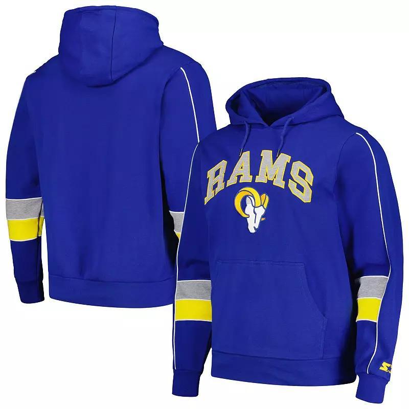 Mens Starter Royal Los Angeles Rams Captain Pullover Hoodie Product Image