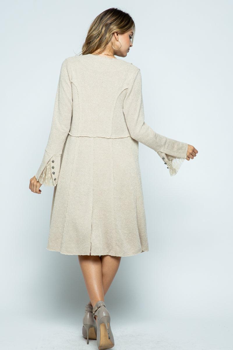 Knit Long Jacket With Buttons Product Image