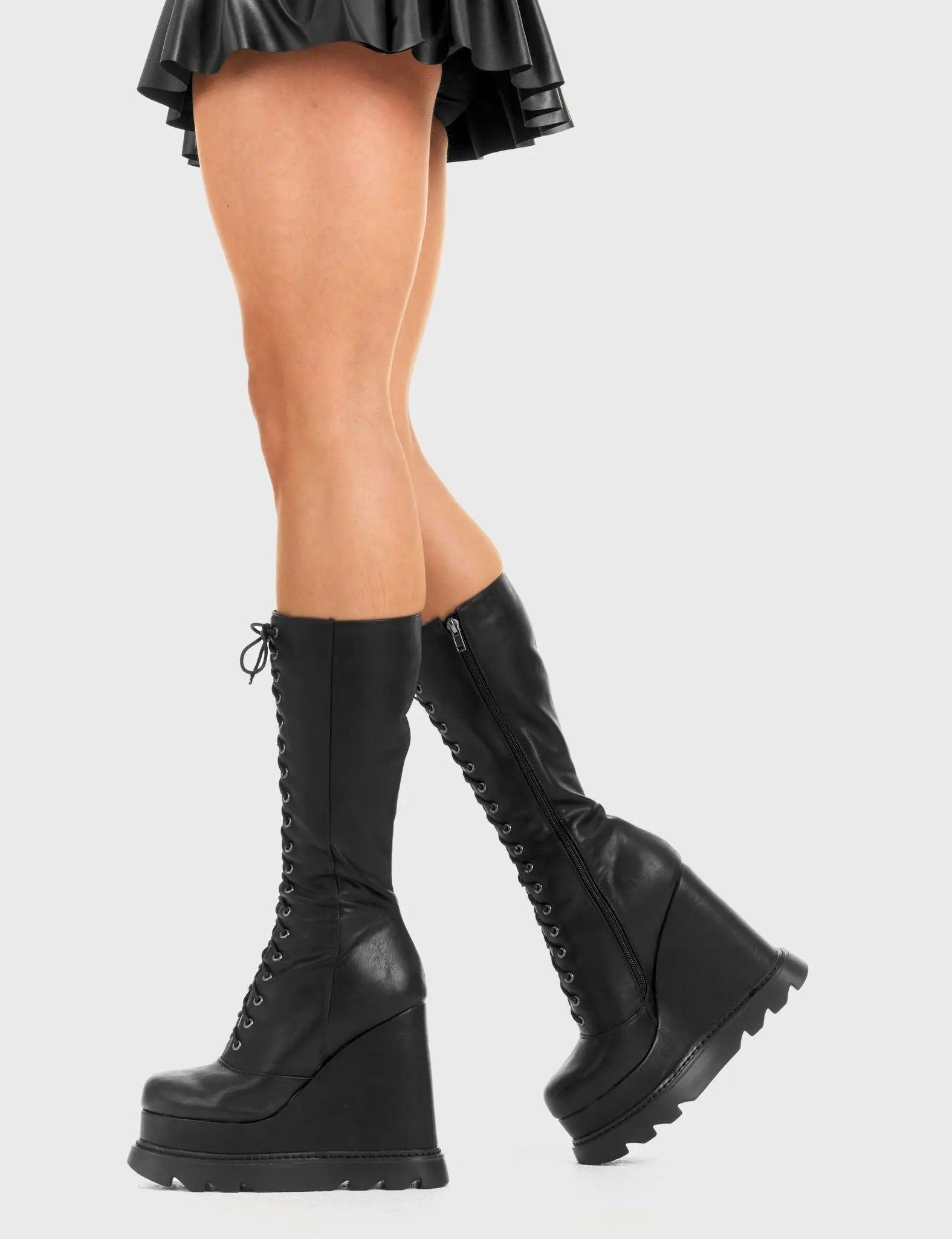 Empty Space Chunky Platform Calf Boots Product Image