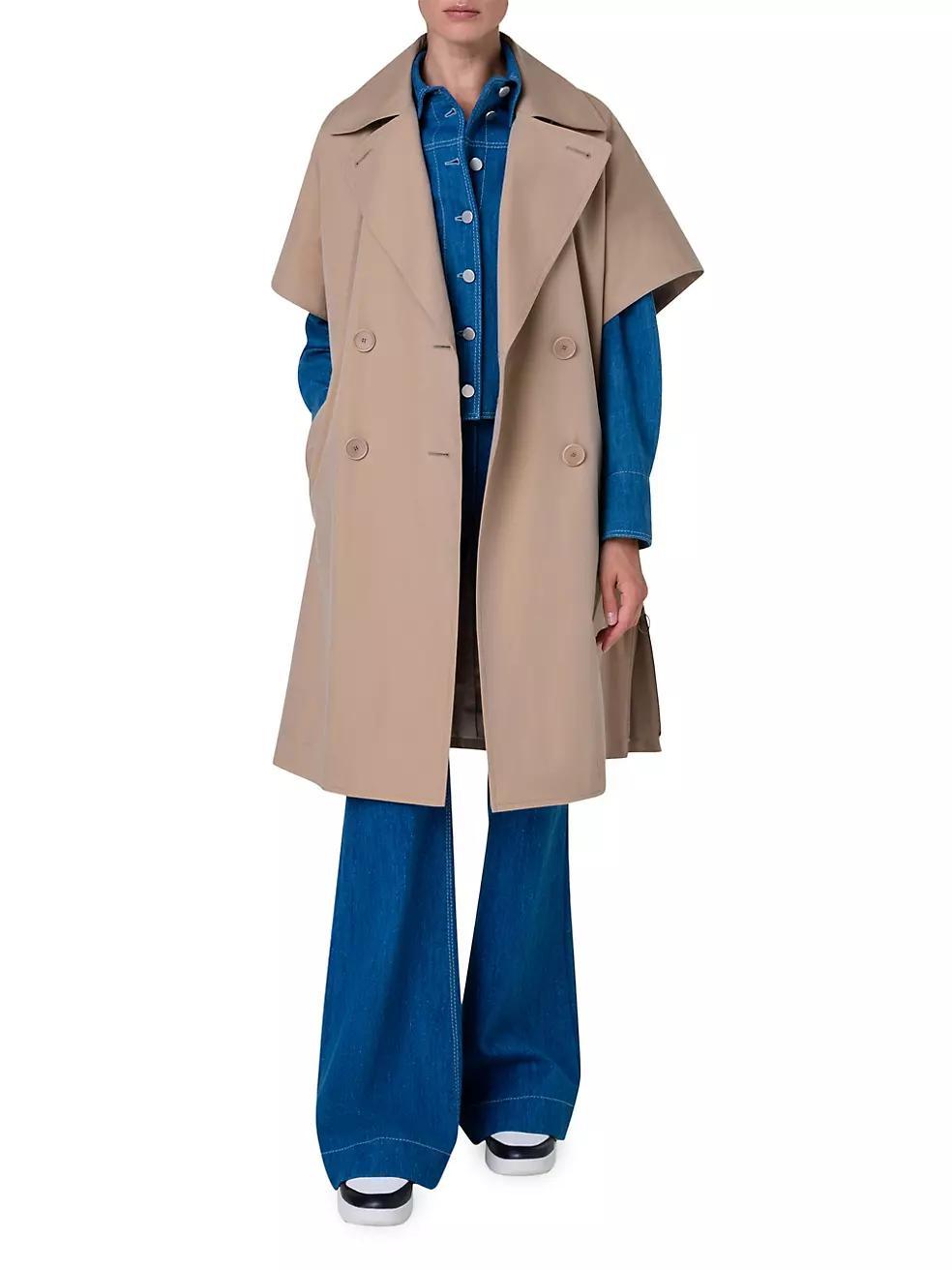 Cotton Double-Breasted Cape Coat Product Image