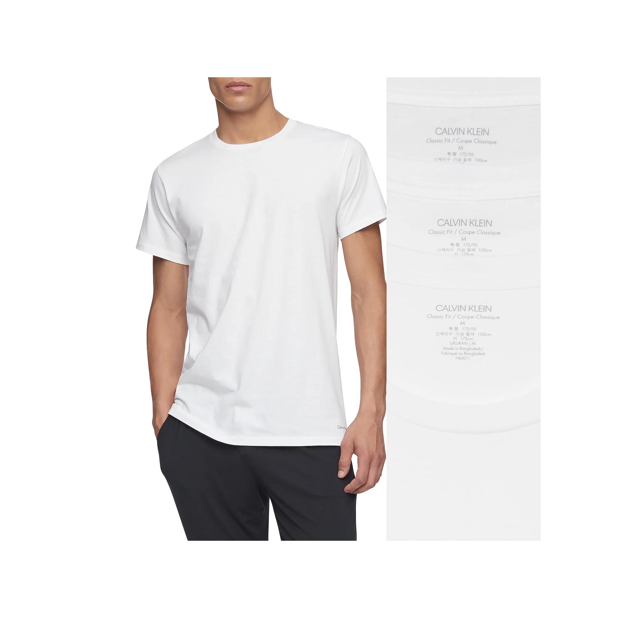 Men's Calvin Klein 3-pack Crewneck Tees, Size: Medium, White Product Image