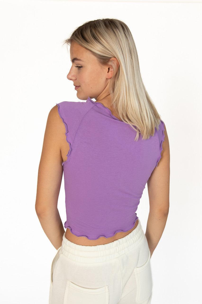 Amethyst Purple Center Ruched Tee Product Image