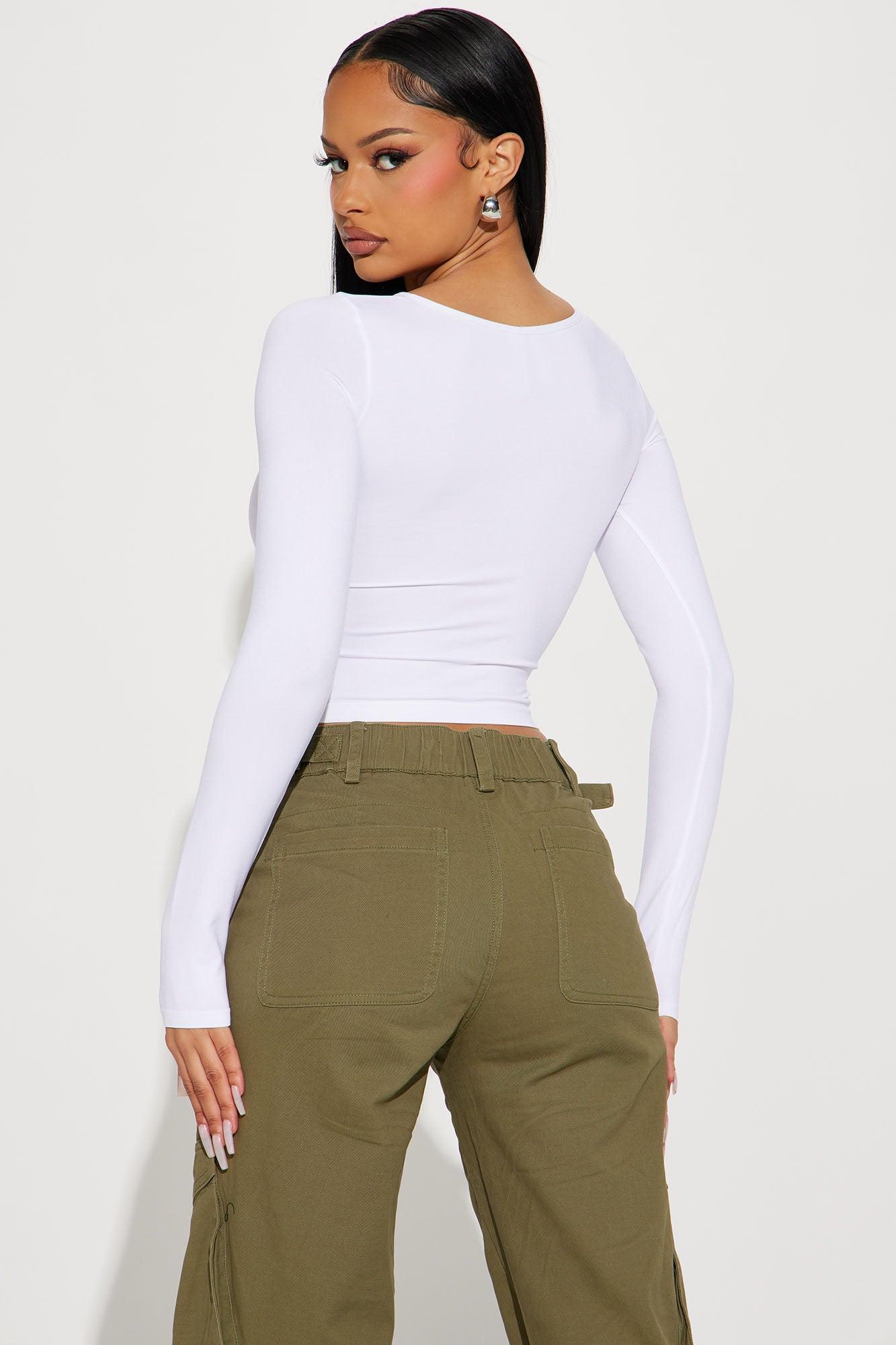 Cori Cut Out Seamless Top - White Product Image