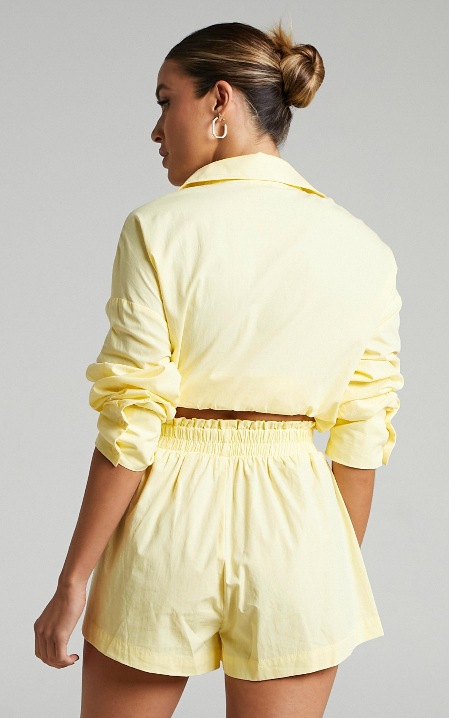 Terah Shorts - High Waisted Shorts in Butter Yellow Product Image