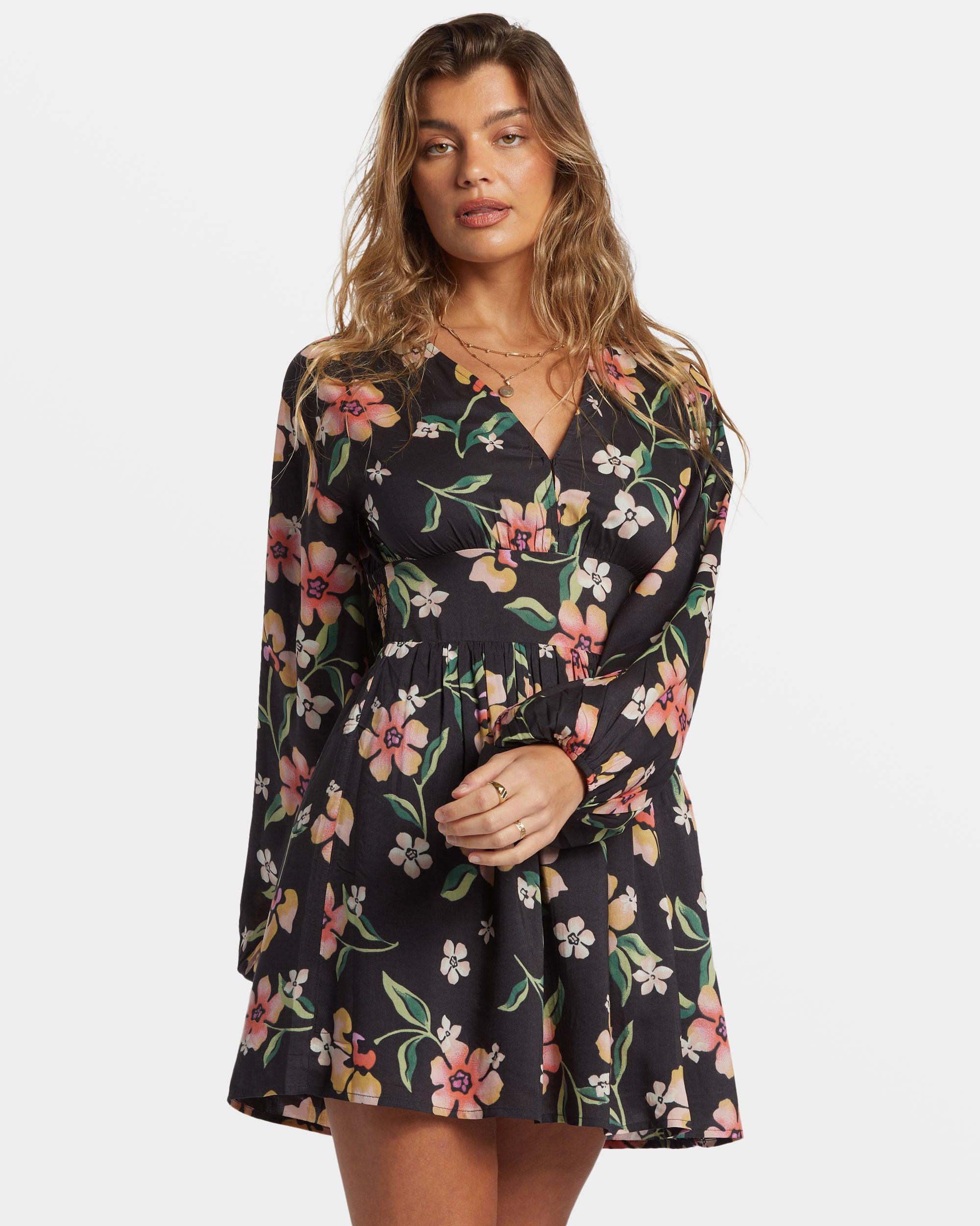 Night Bloom Mini Dress - Black Sands Female Product Image