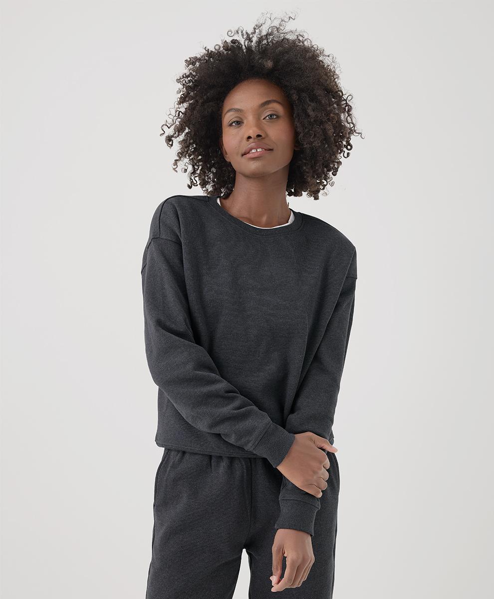 Womens Brushed Fleece Crew Sweatshirt 3XL Product Image