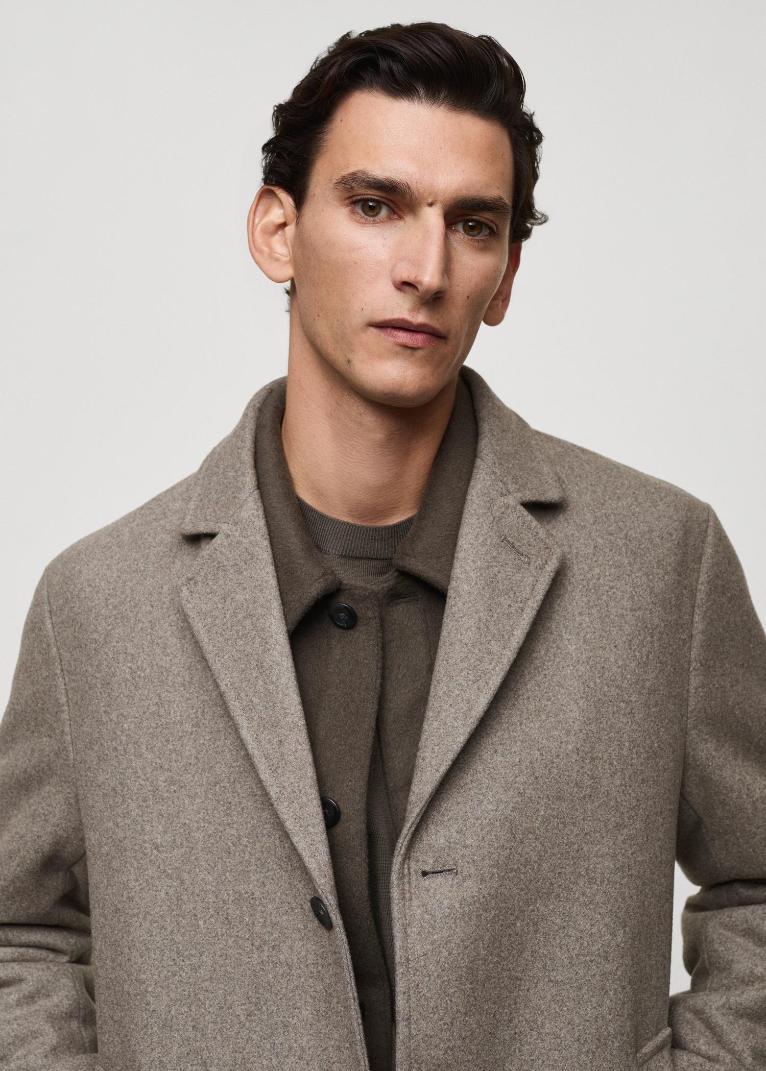 Quilted wool inner coat - Men | MANGO USA Product Image