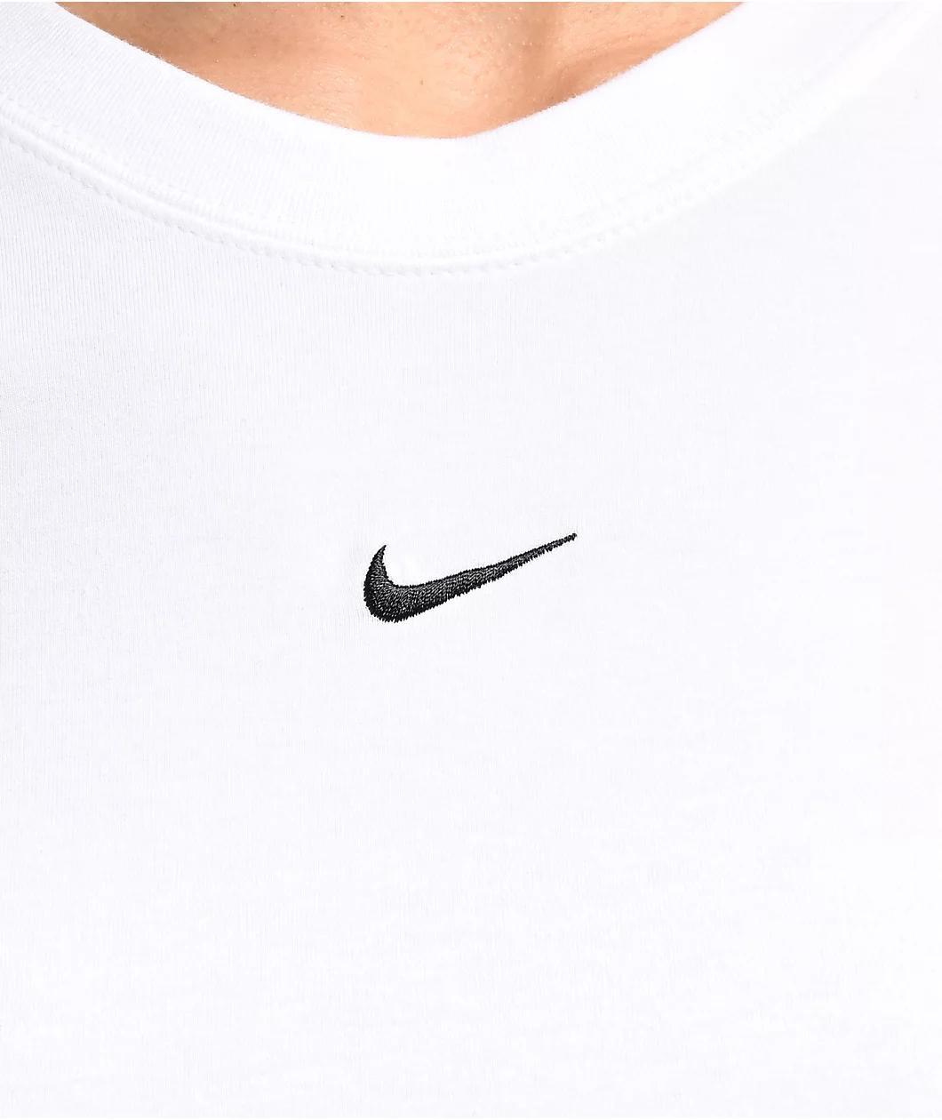 Nike Sportswear Chill Knit White Crop T-Shirt Product Image
