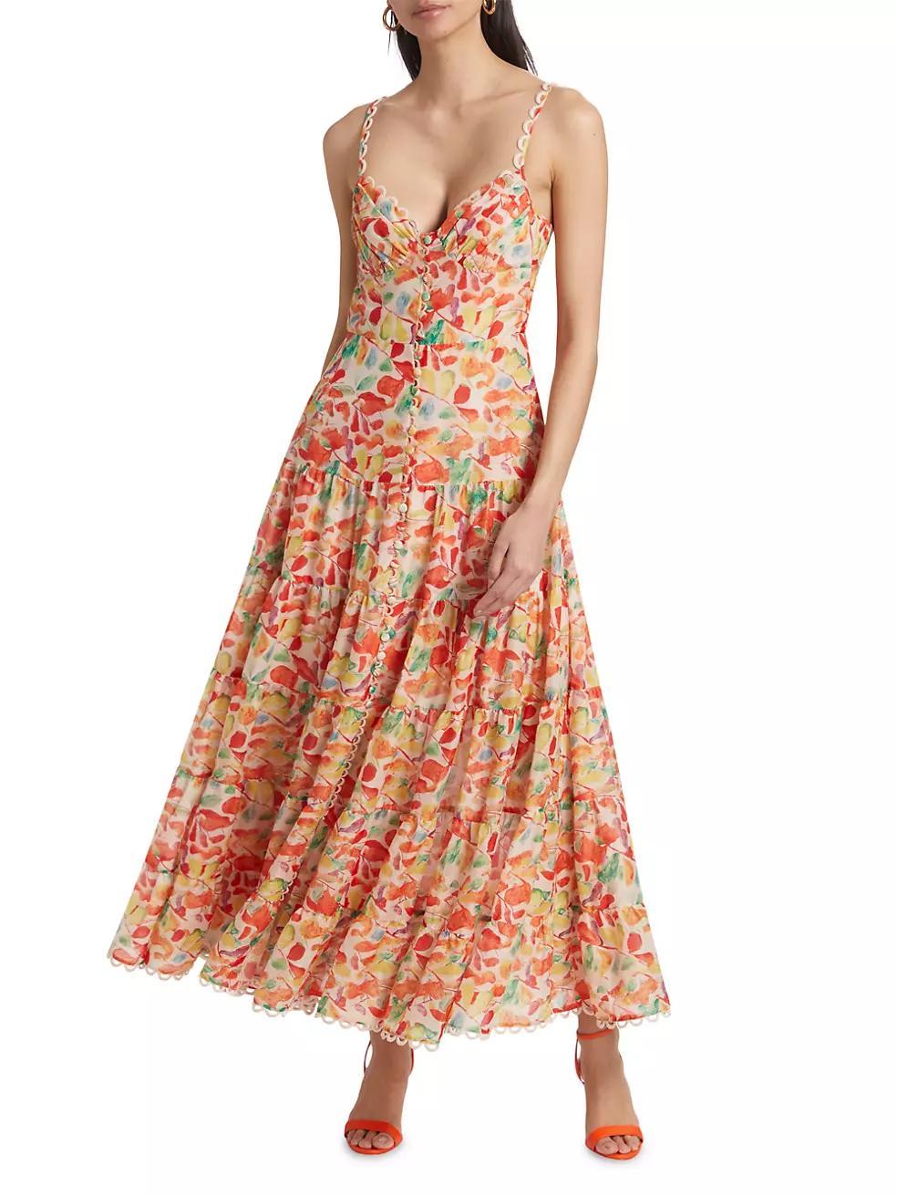 Tazia Floral A-Line Midi-Dress Product Image