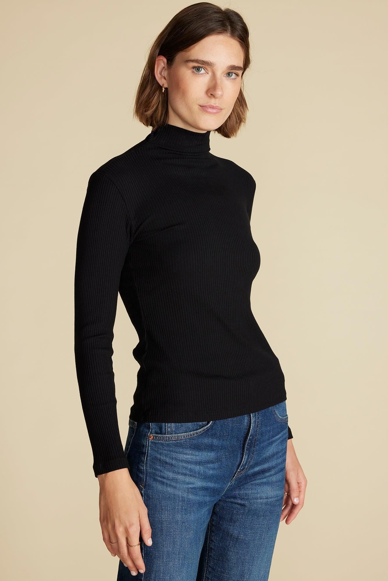 Lux Paris Rib Turtleneck - Black Product Image