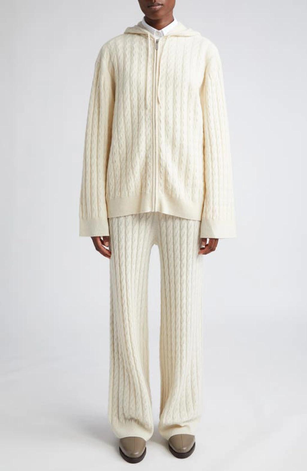 Cable Knit Trousers Snow Product Image