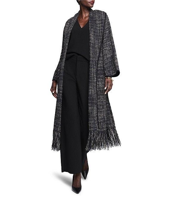 Nic + Zoe Standout Fringe Shawl Collar Long Sleeve Jacket Product Image