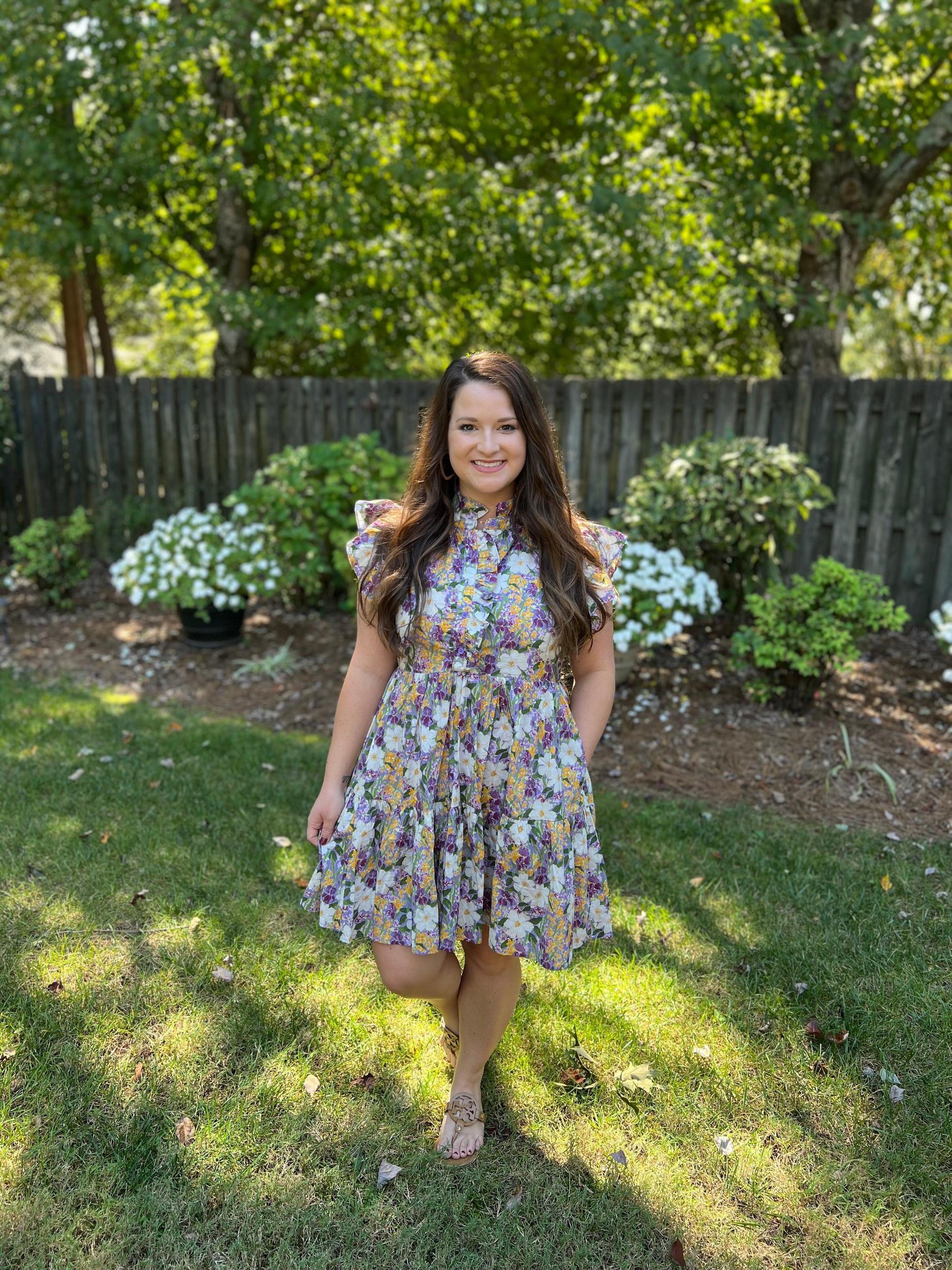 Floral Ruffle Dress- Lilac Product Image