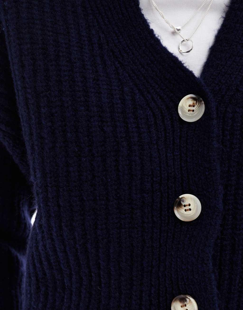 ASOS DESIGN chunky oversized cardigan in navy Product Image