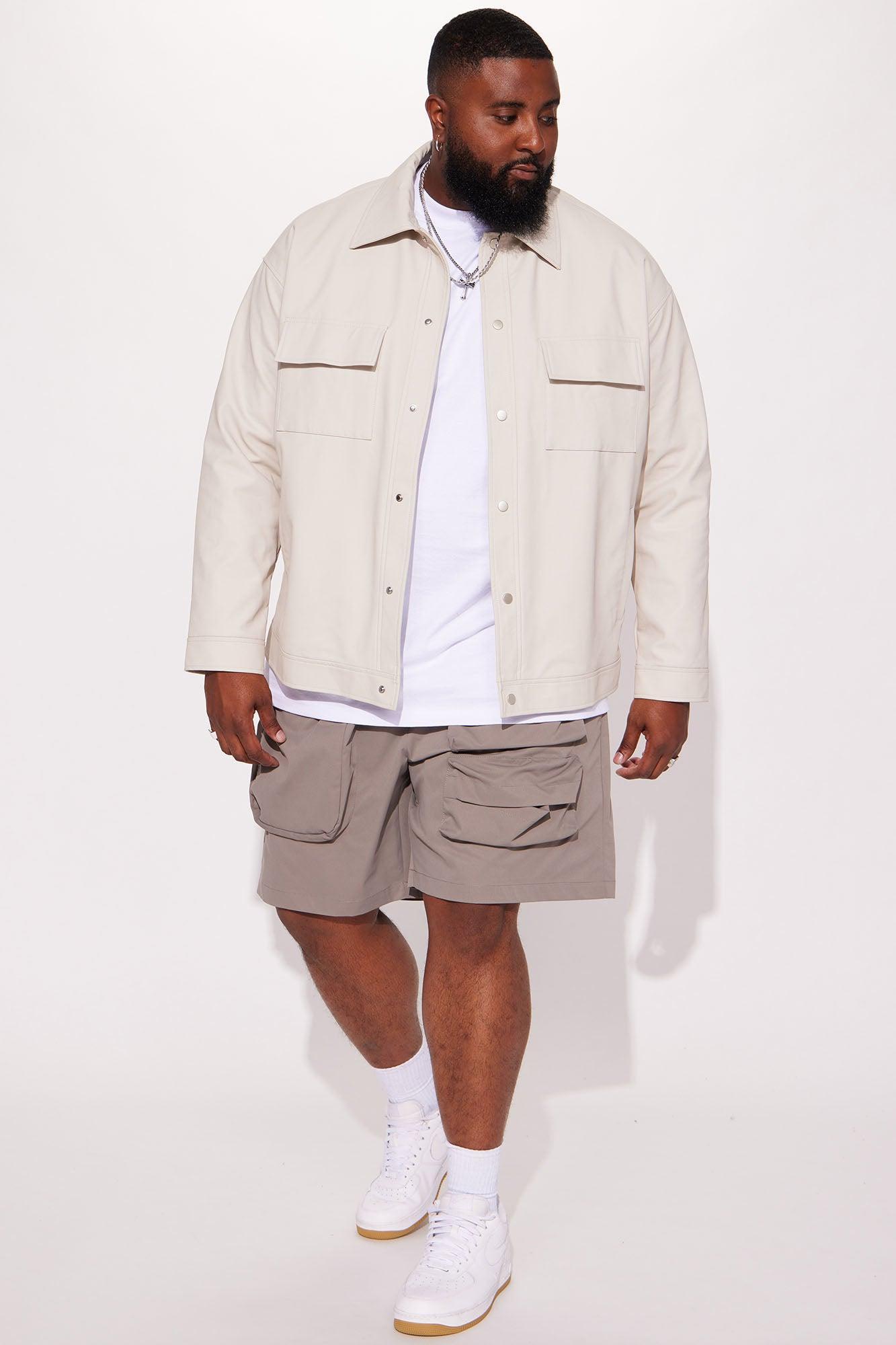 Starstruck Utility Cargo Shorts - Grey Product Image