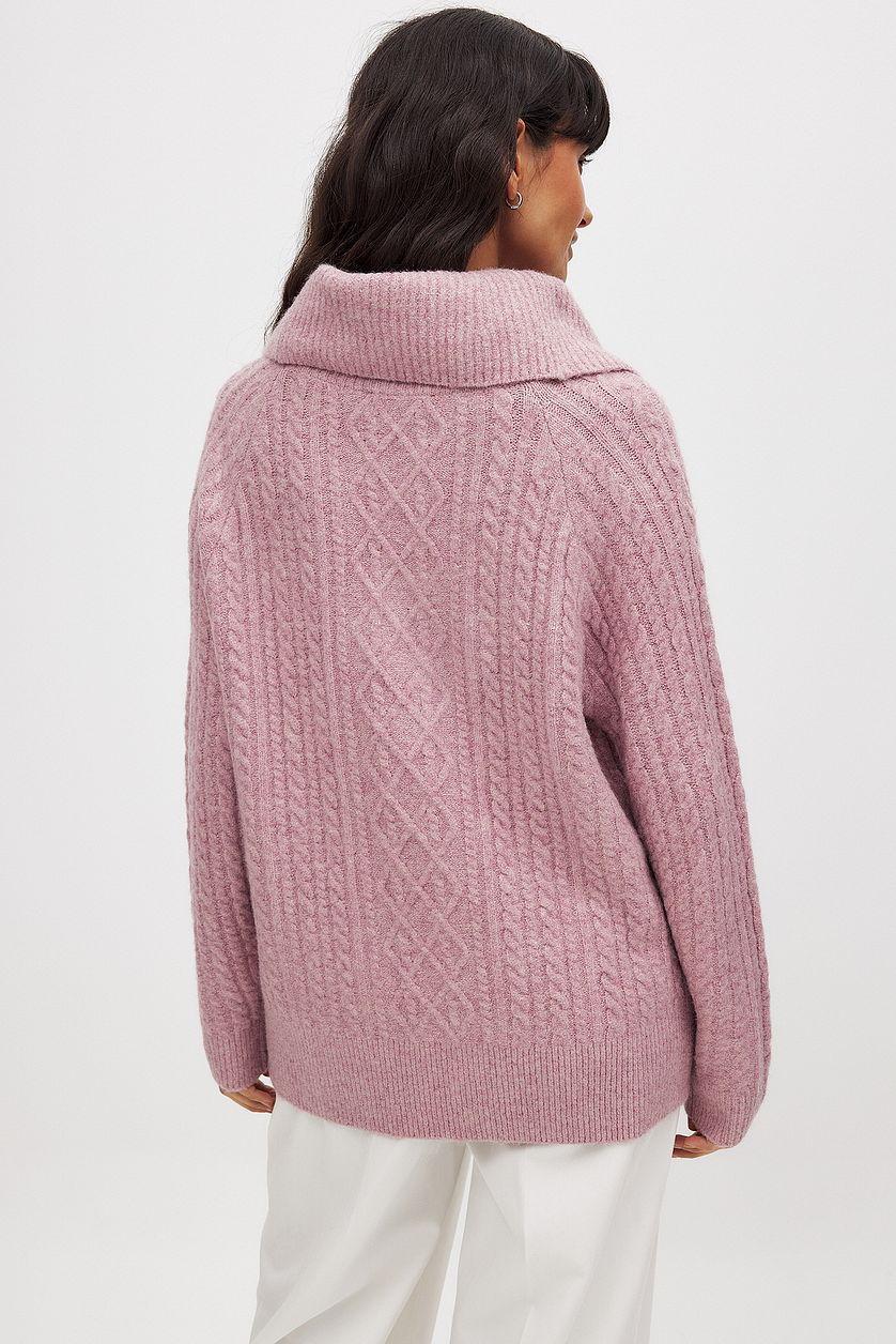 Cable Knitted Turtle Neck Sweater Product Image