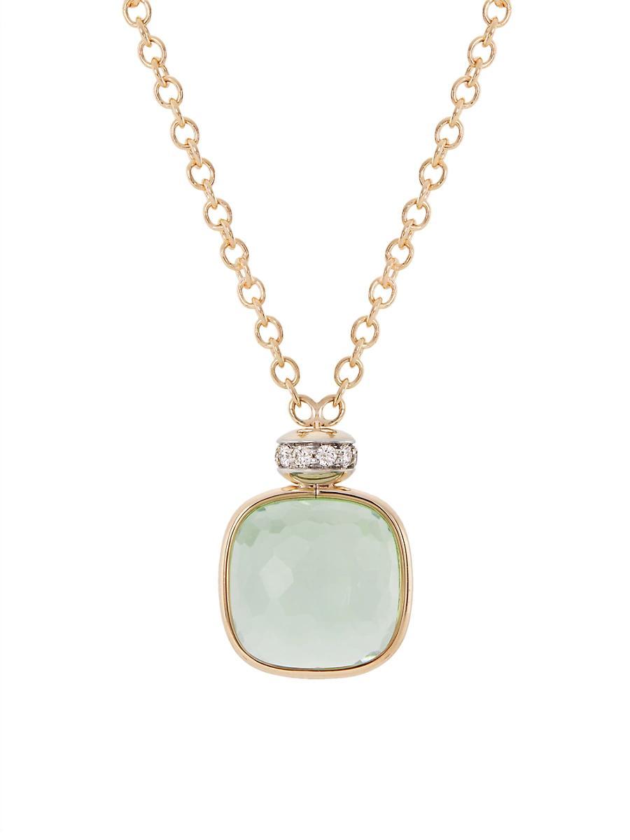 Womens Nudo Two-Tone 18K Gold, Prasiolite & 0.1 TCW Diamond Pendant Necklace Product Image