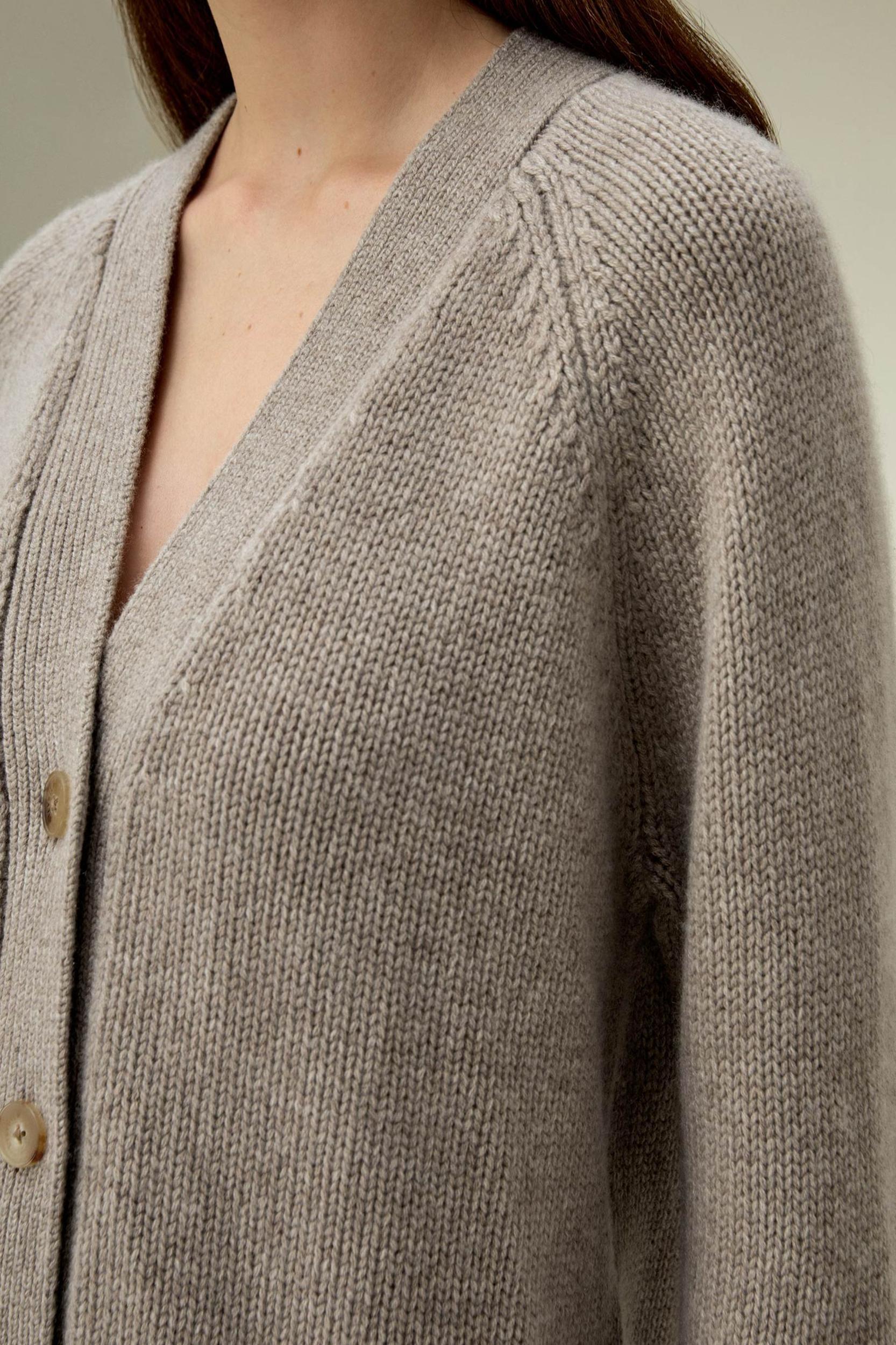 Chunky Knit Wool Cashmere Blend Cardigan Product Image