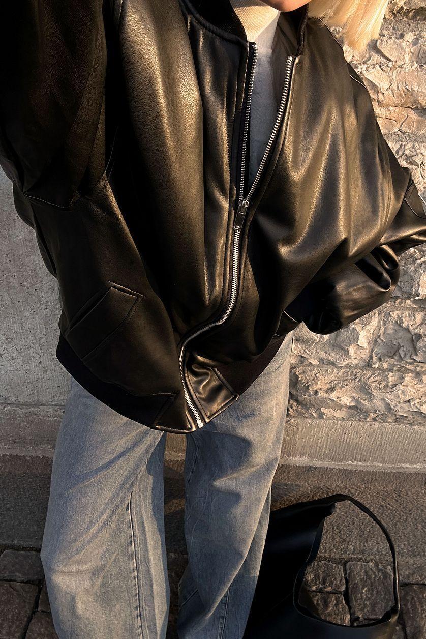 Pu Bomber Jacket Product Image