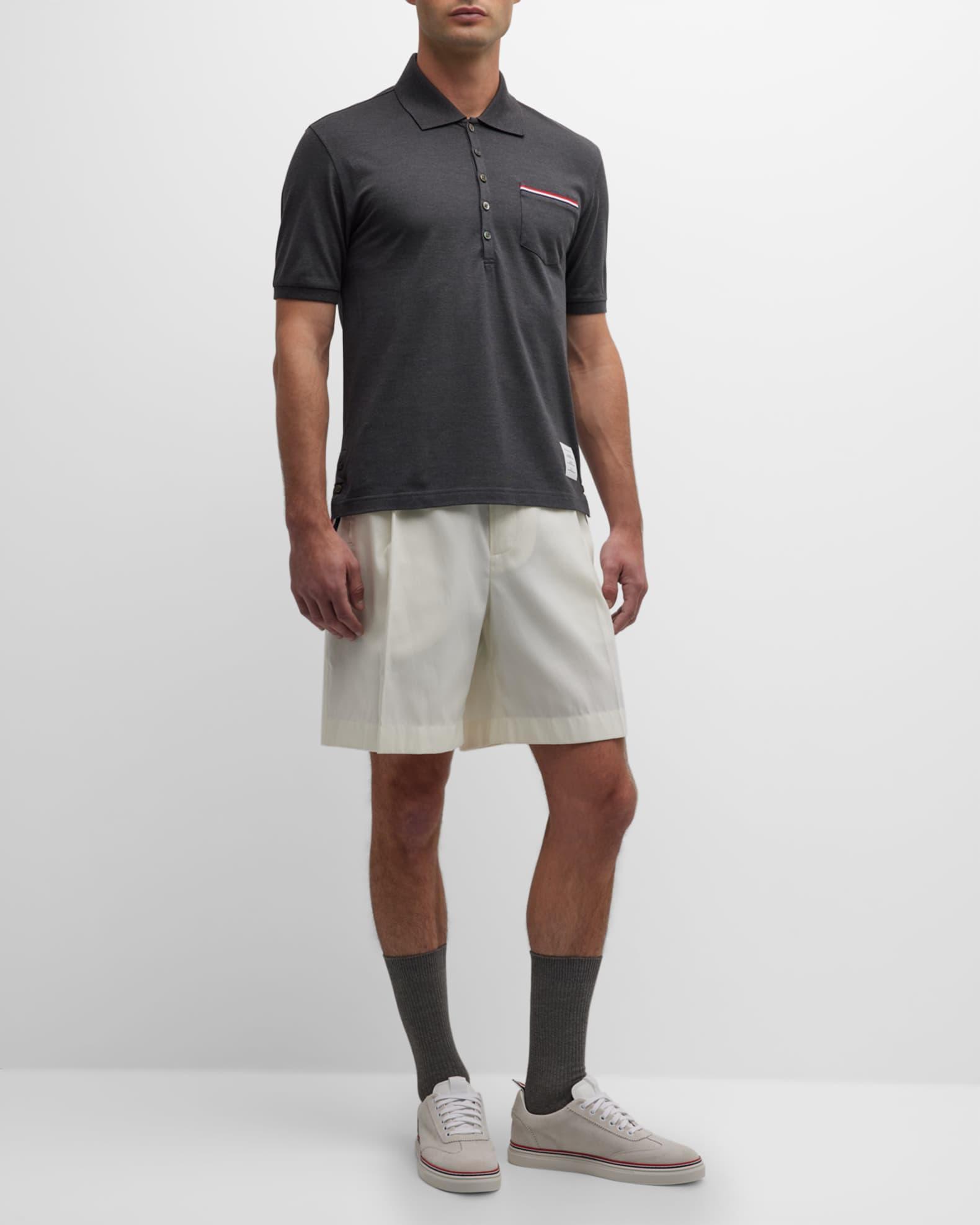 Heather Polo Shirt with Striped Pocket Product Image