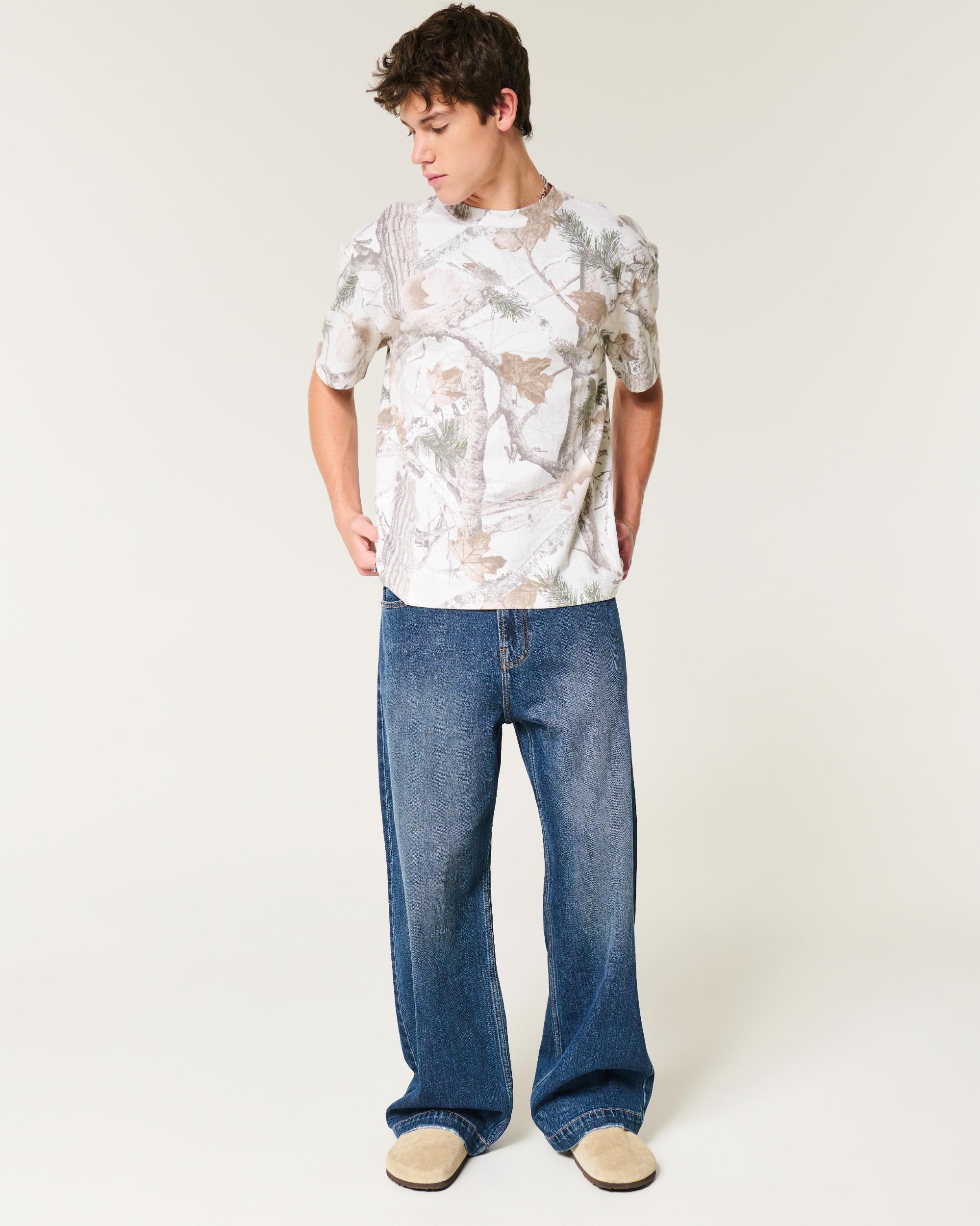 Boxy Heavyweight Camo Crew T-Shirt Product Image